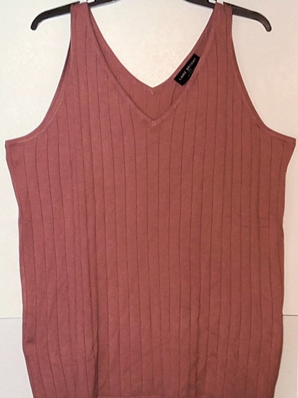 Lane Bryant Ribbed Knit Dusty Rose Sleeveless Tank Top